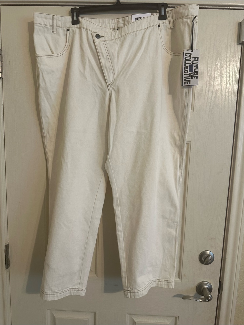 Future Collective Cream Straight-Leg Jeans